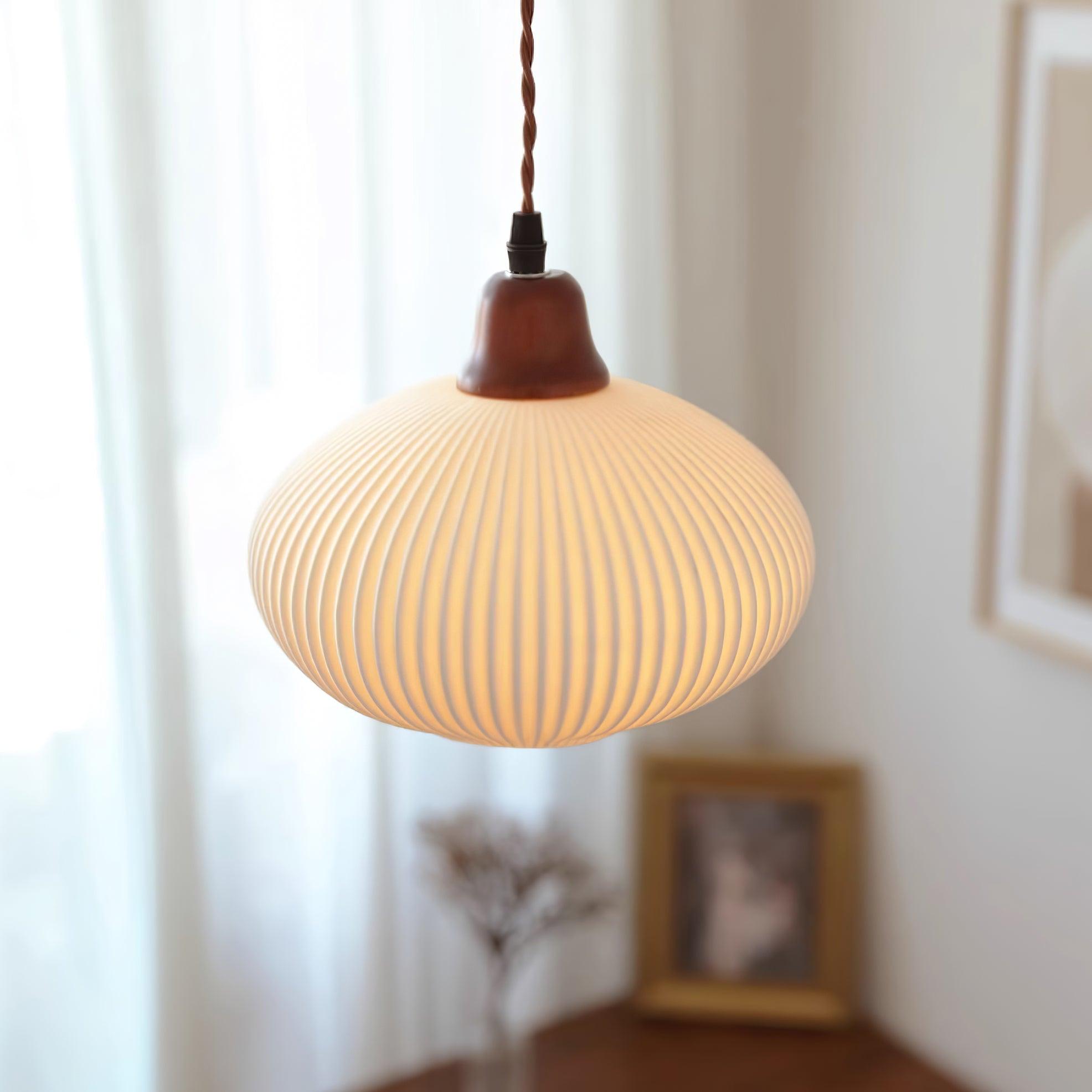 Ceramic Globe Pendant Light With Warm Glow